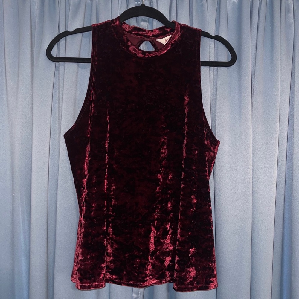Burgundy Velvet Shirt XL